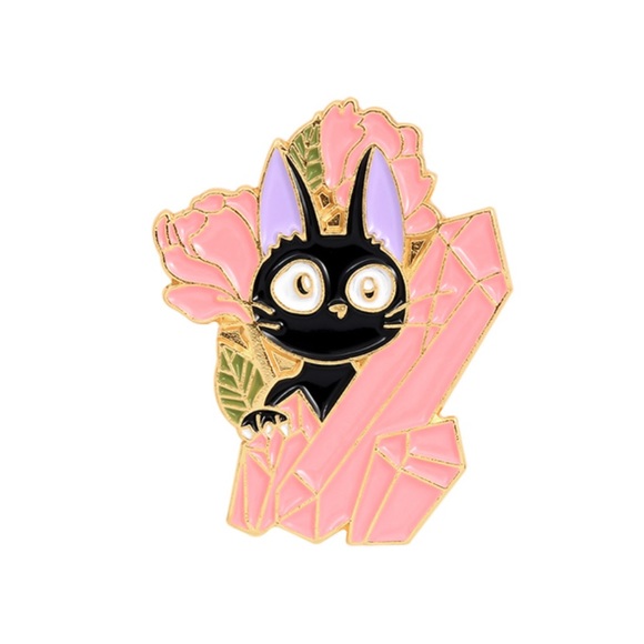 Adorable JiJi in the gemstones from KiKi’s Delivery Service lapel jacket pin - Picture 2 of 3